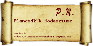 Plancsák Modesztusz névjegykártya